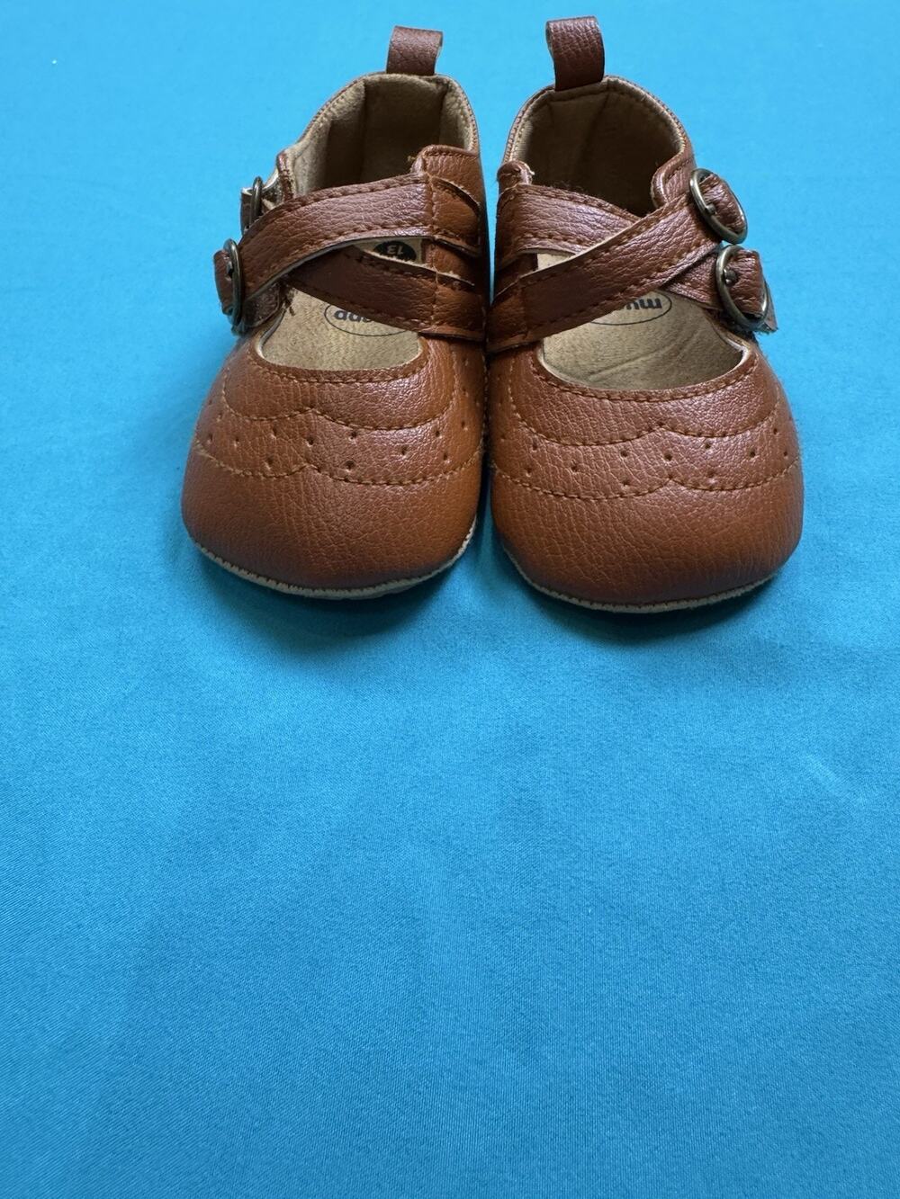 myggpp Baby Mary Jane Shoes Size 13 (US 4) Brown Soft Sole Preloved EUC